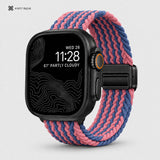 xstrape Pink Blue Braided Solo Loop Apple Watch Band - Stretch Nylon Strap for Apple Watch Ultra & Series