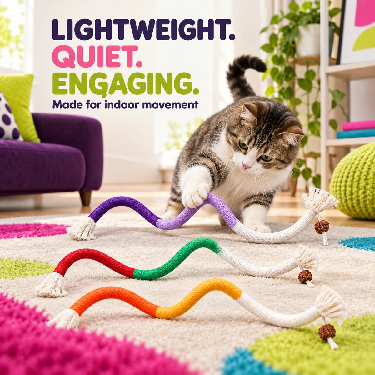 Indoor cat rope lifestyle