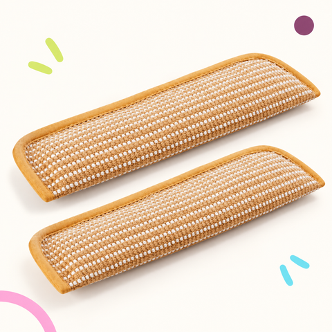Two natural woven sisal cat kicker toys