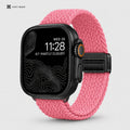xstrape Pink Braided Stretch Apple Watch Band for Women - Elastic Nylon Loop Strap