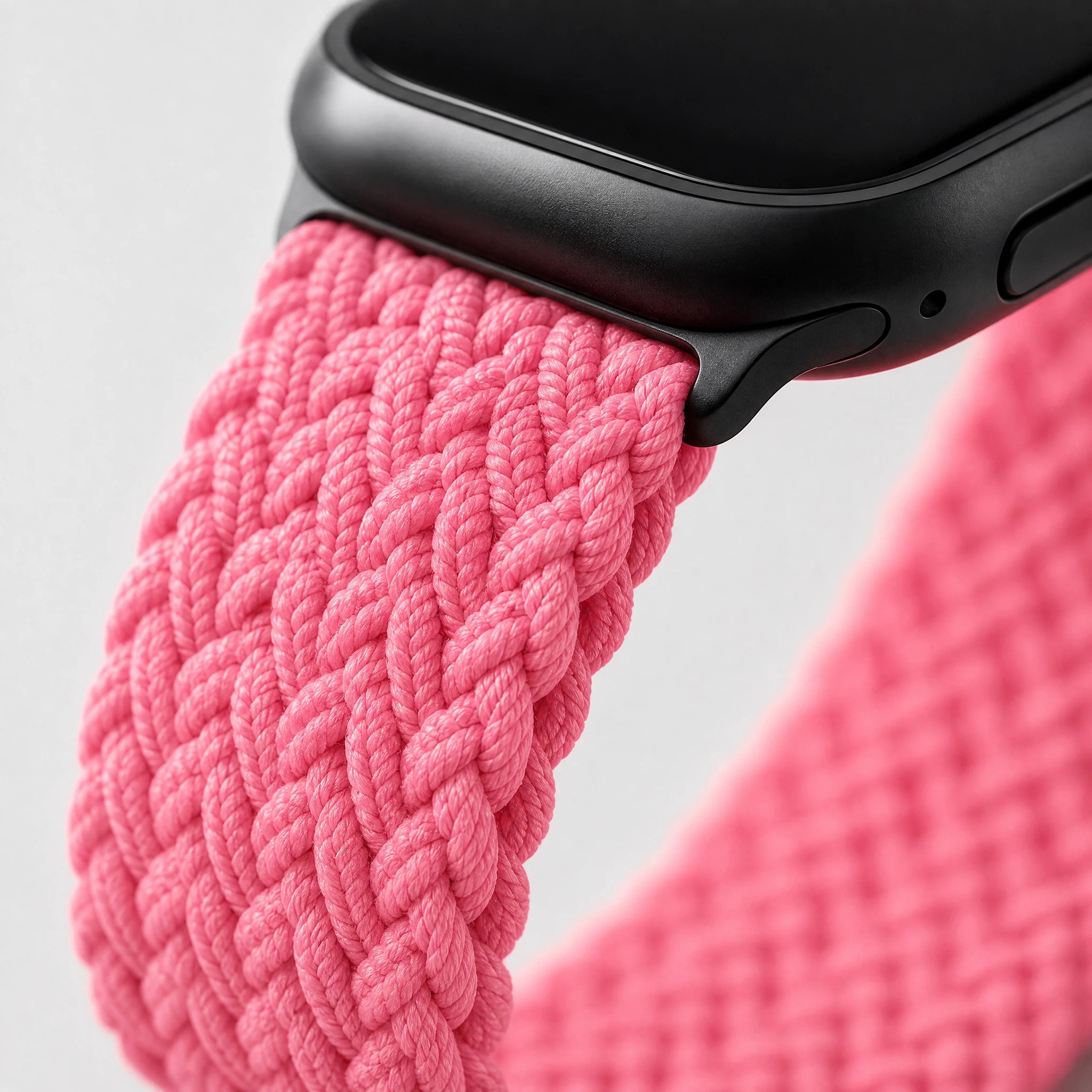 xstrape Pink Braided Stretch Apple Watch Band for Women - Elastic Nylon Loop Strap