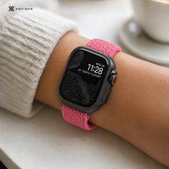 xstrape Pink Braided Stretch Apple Watch Band for Women - Elastic Nylon Loop Strap