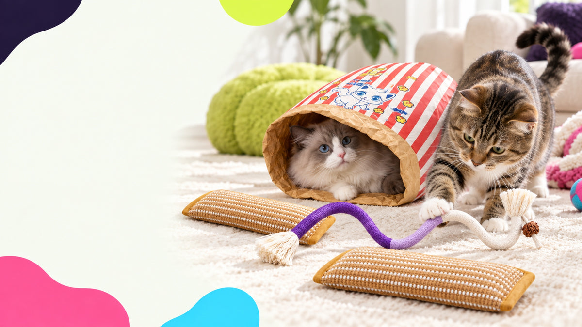 Cat enjoying Xstrapetm enrichment play