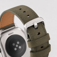 xstrape Rugged Olive Leather Apple Watch Ultra Band with Protective Metal Case