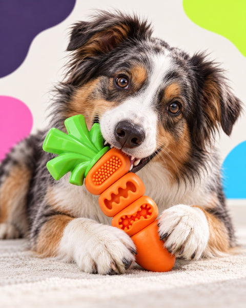 Carrot dental chew toy for dogs