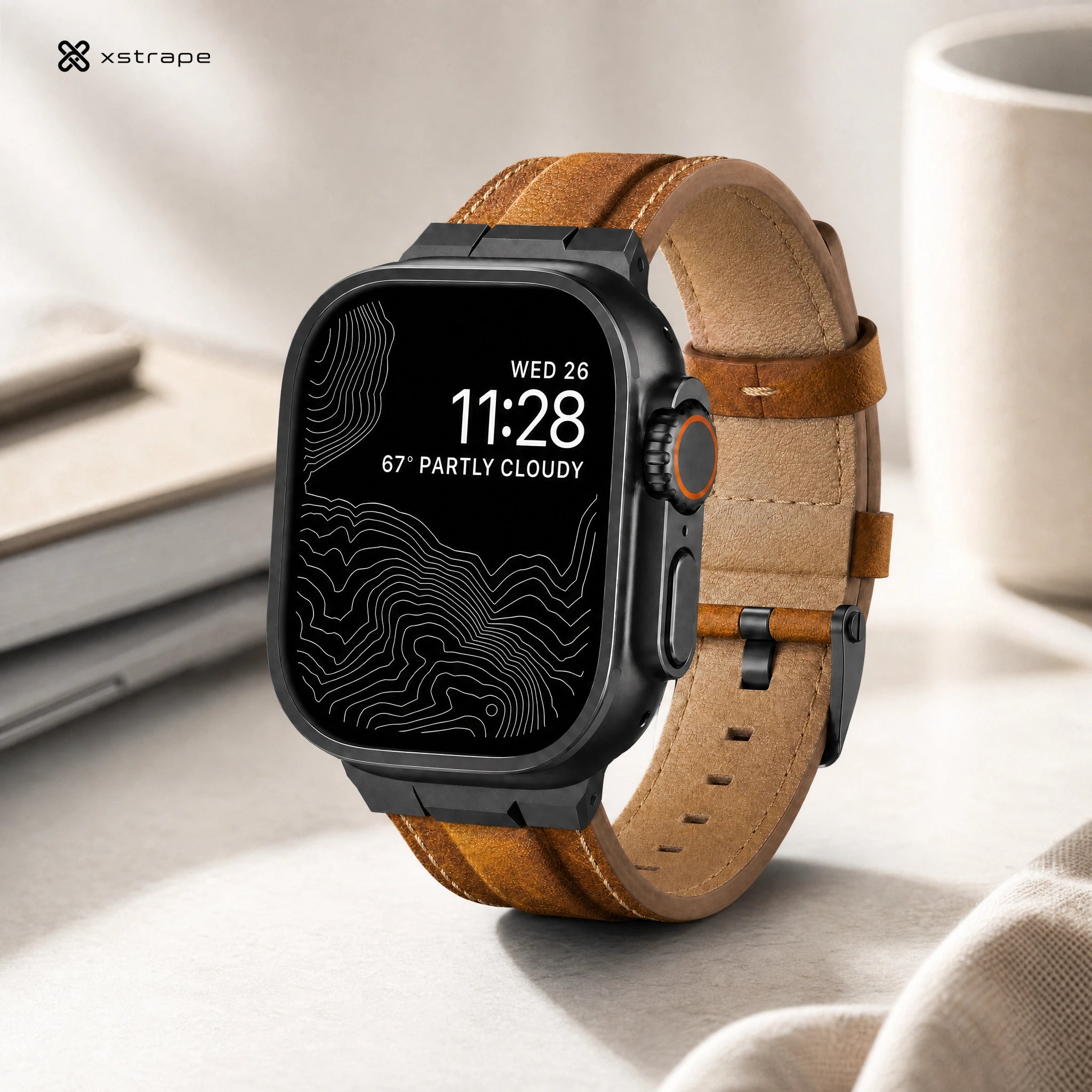 Xstrape Smartwatch with Leather Strap - Adventure Ready