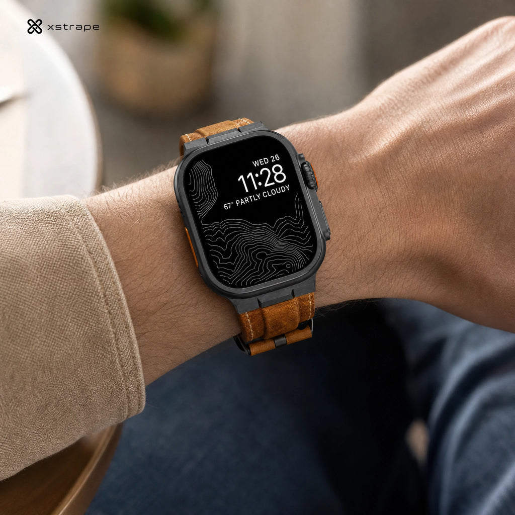 Xstrape Smartwatch with Leather Strap - Adventure Ready