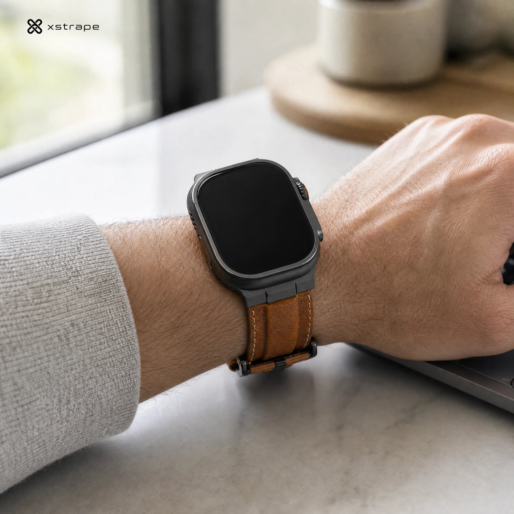 Xstrape Smartwatch with Leather Strap - Adventure Ready