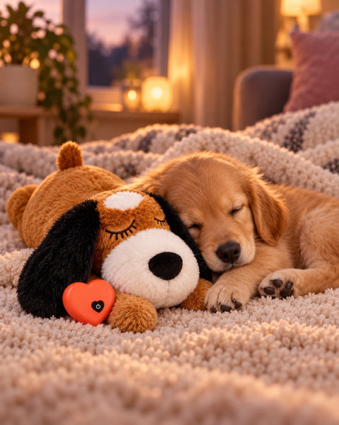 Heartbeat plush comfort toy for dogs