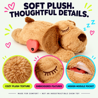 Soft plush texture embroidered details and hidden module pocket