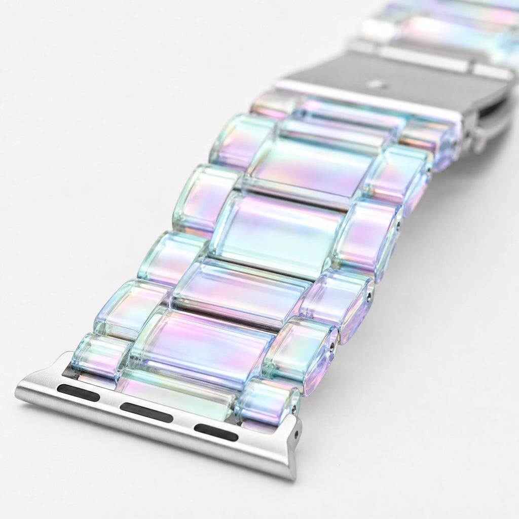 Iridiscent Stainless Steel Apple Watch Band