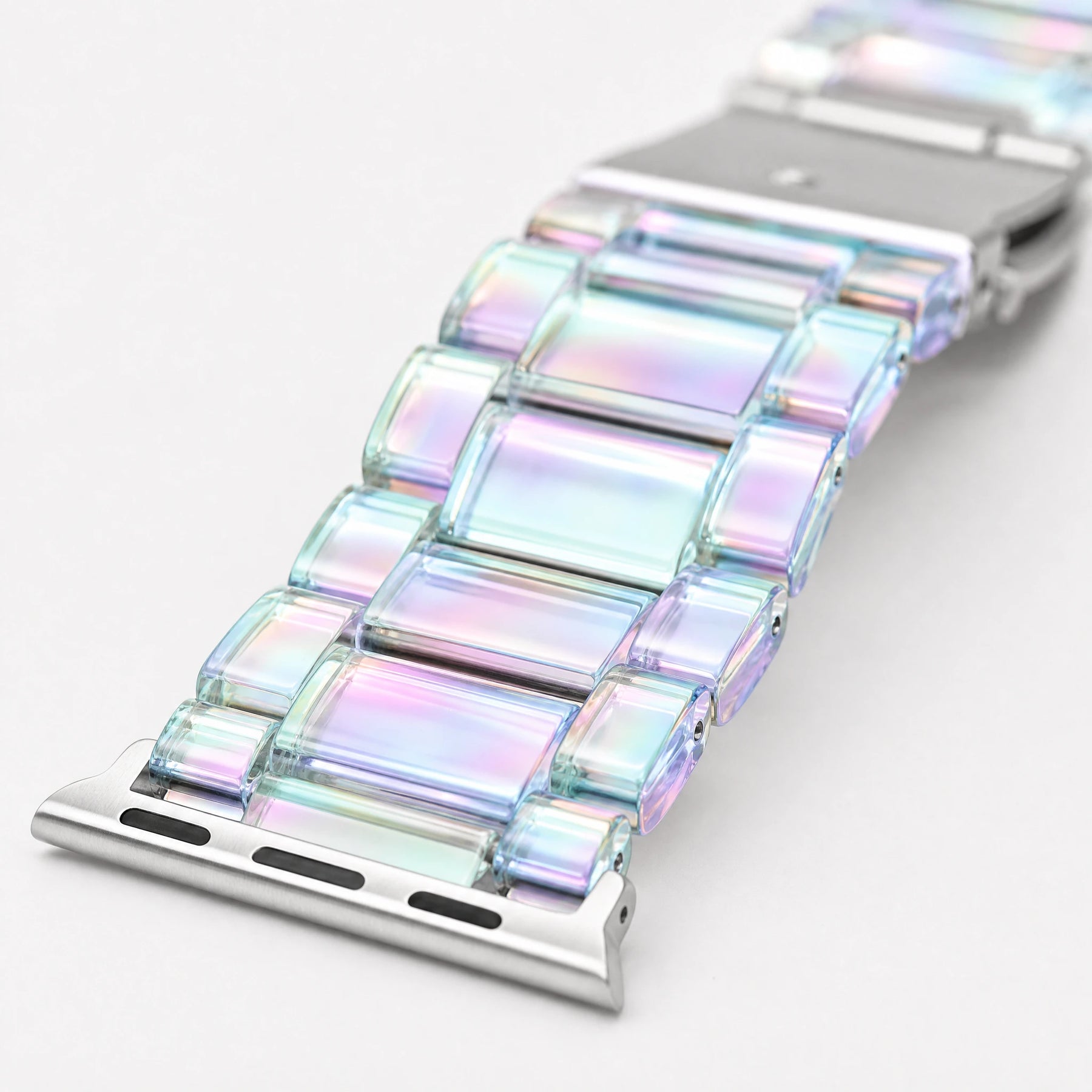 Iridiscent Stainless Steel Apple Watch Band