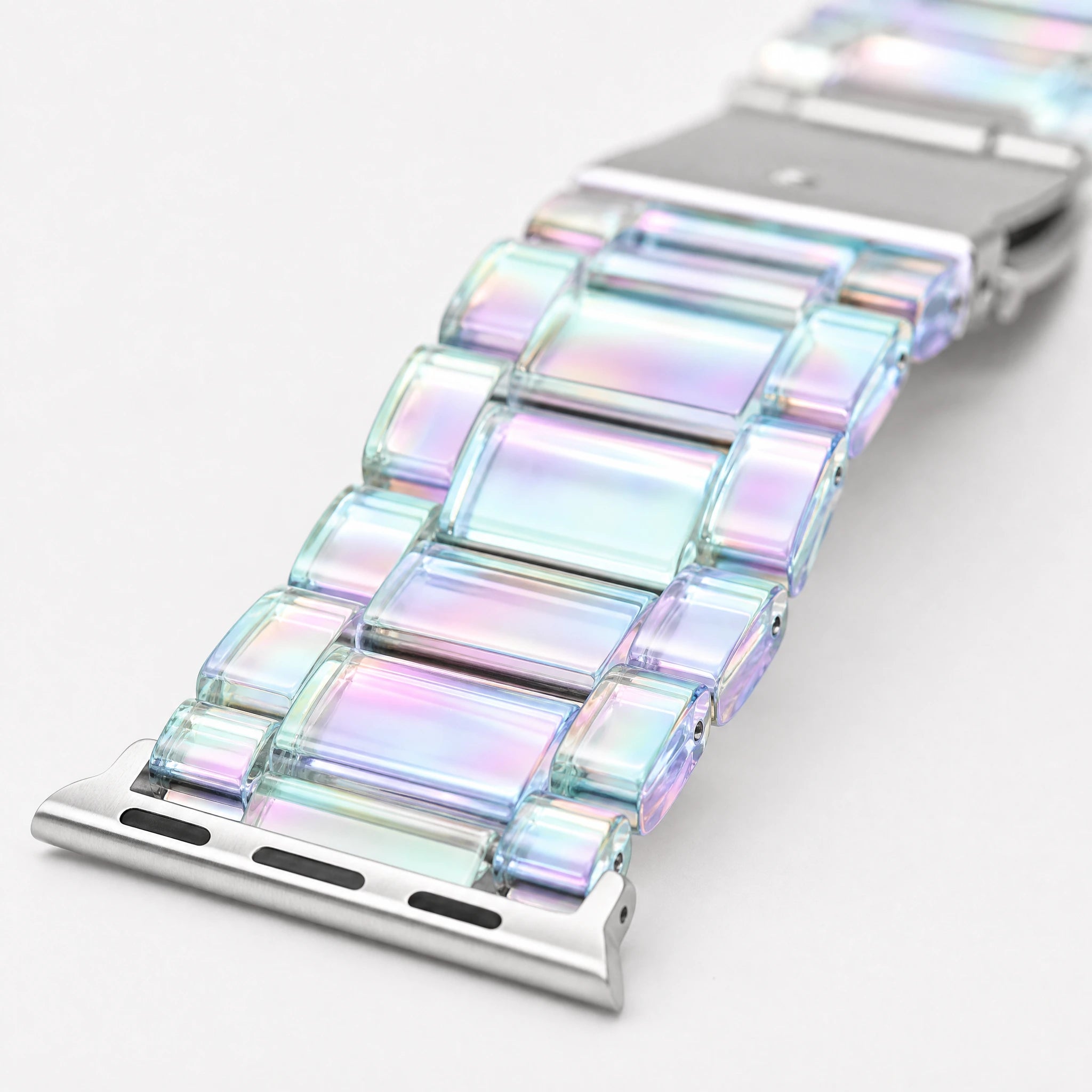 Iridiscent Stainless Steel Apple Watch Band