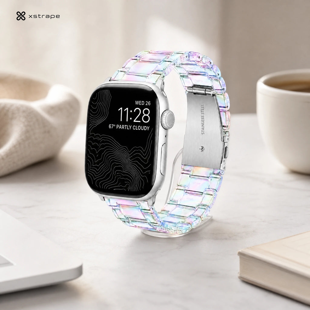 Iridiscent Stainless Steel Apple Watch Band