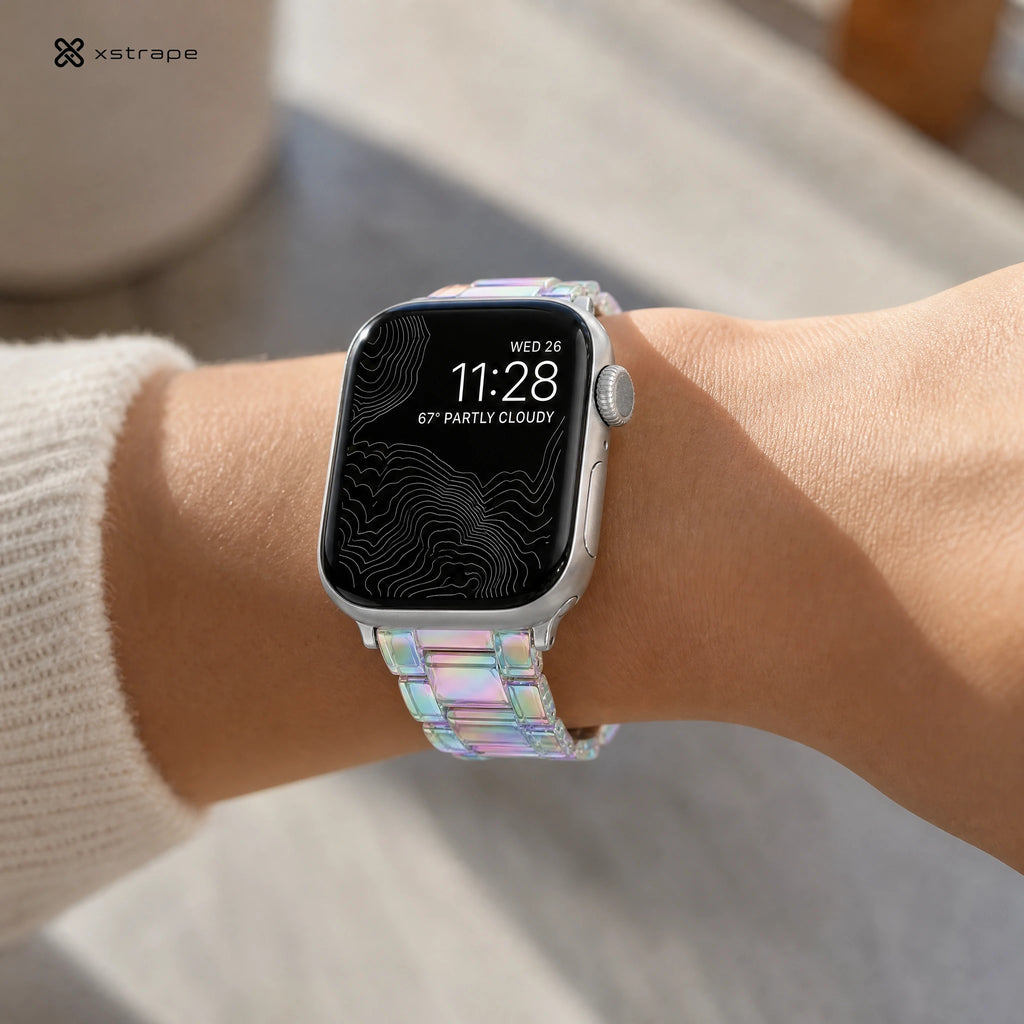 Iridiscent Stainless Steel Apple Watch Band