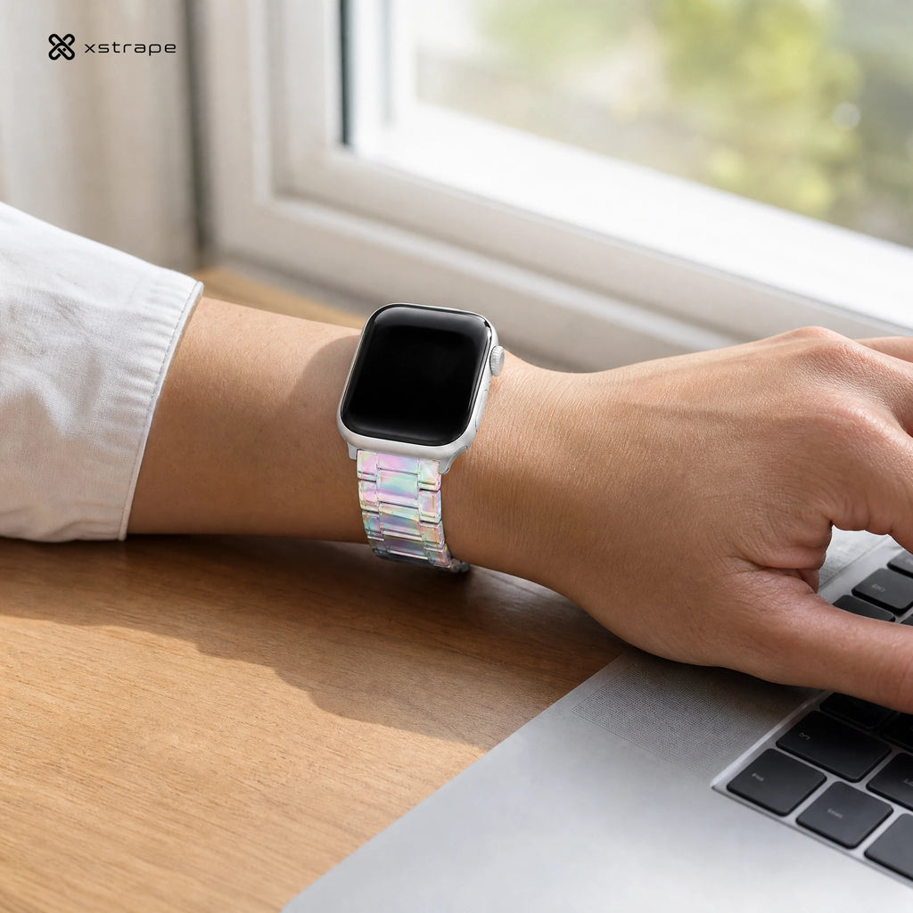 Iridiscent Stainless Steel Apple Watch Band