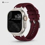 xstrape Burgundy Rugged Silicone Apple Watch Band with Metal Connectors