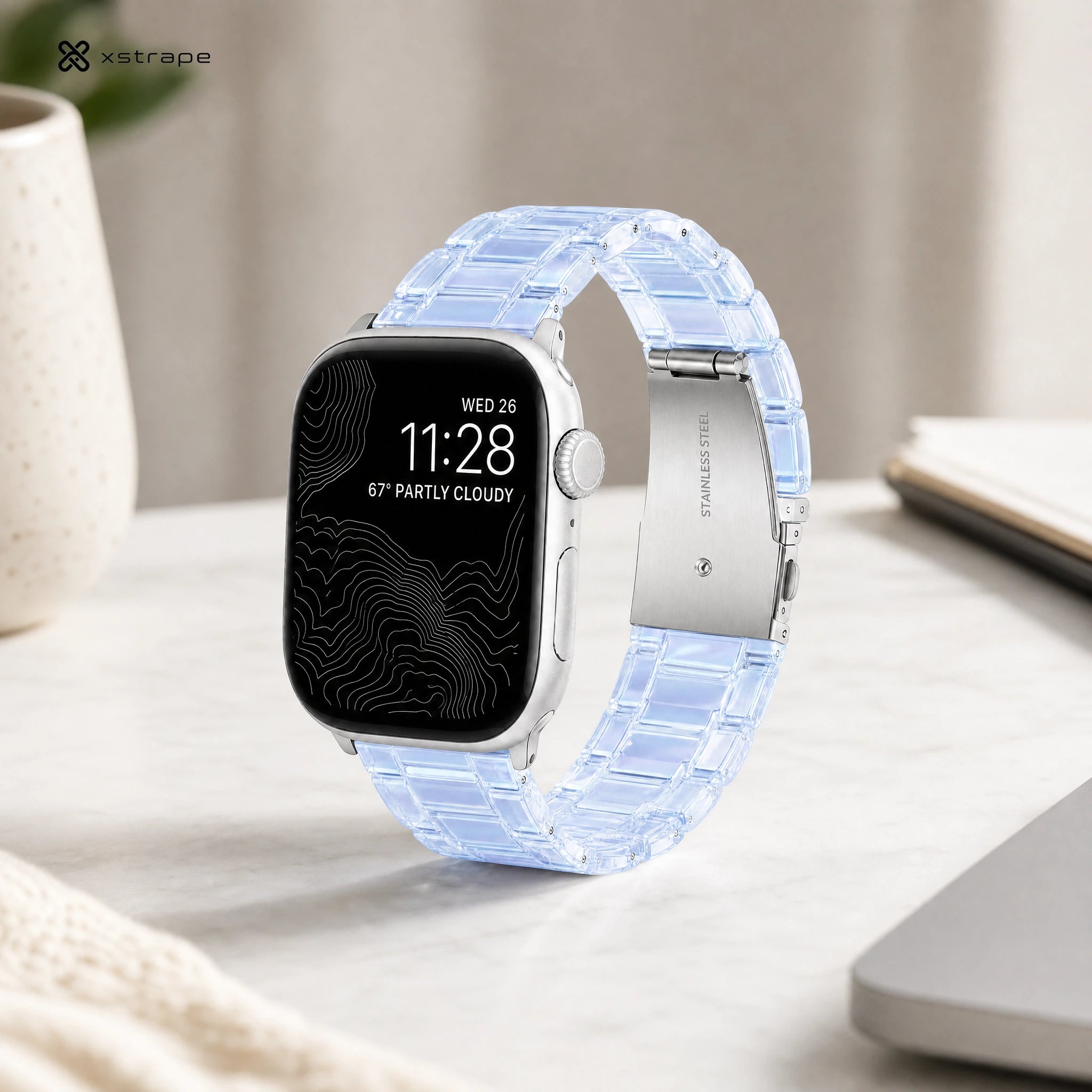 Xstrape Clear Blue Silicone Apple Watch Band