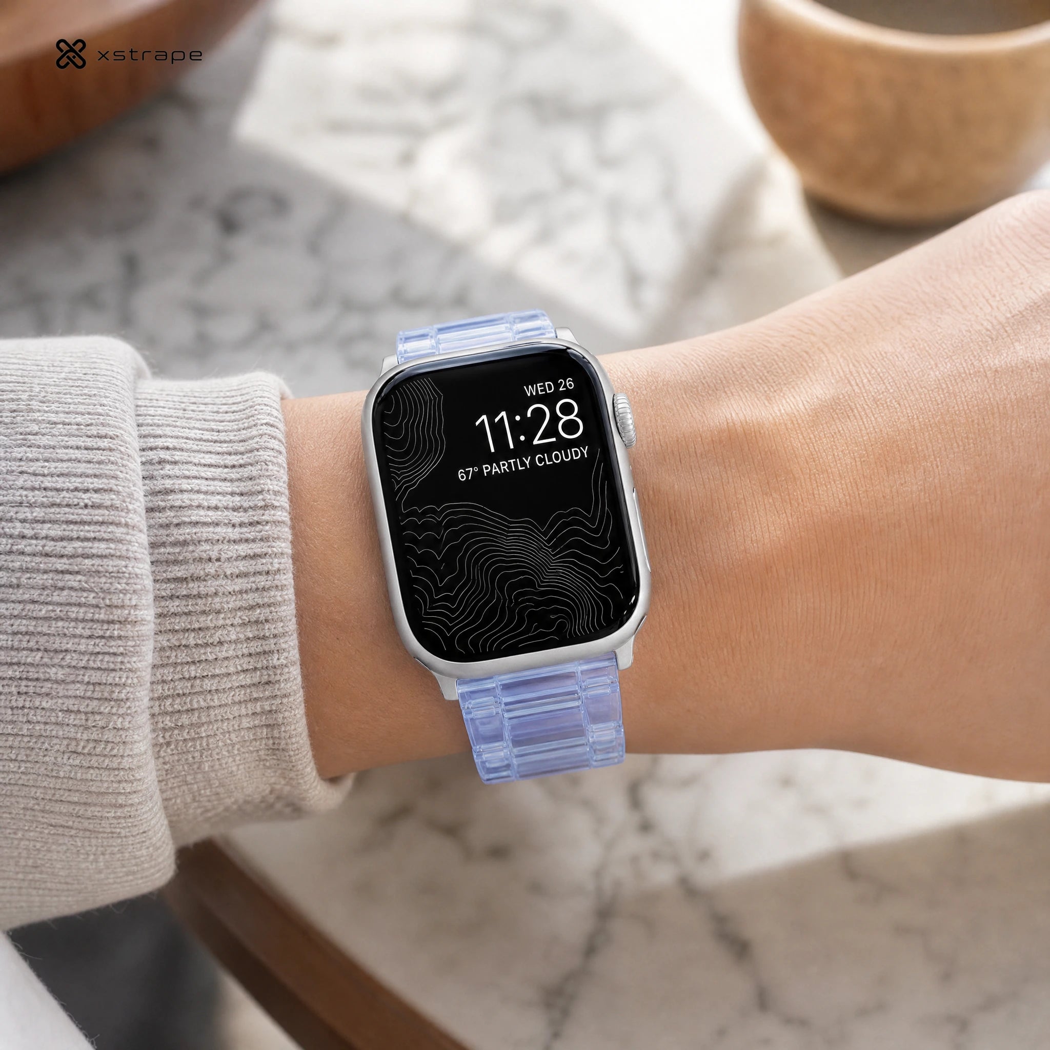 Xstrape Clear Blue Silicone Apple Watch Band