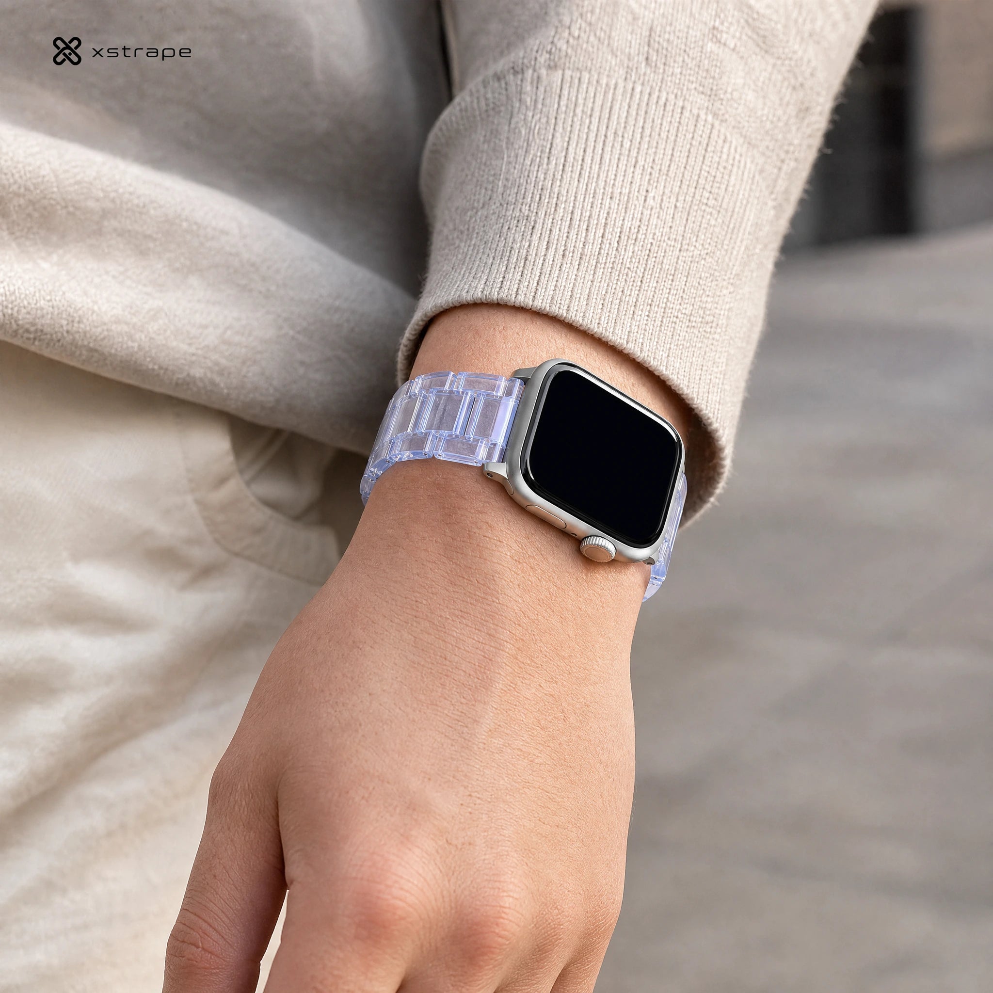 Xstrape Clear Blue Silicone Apple Watch Band
