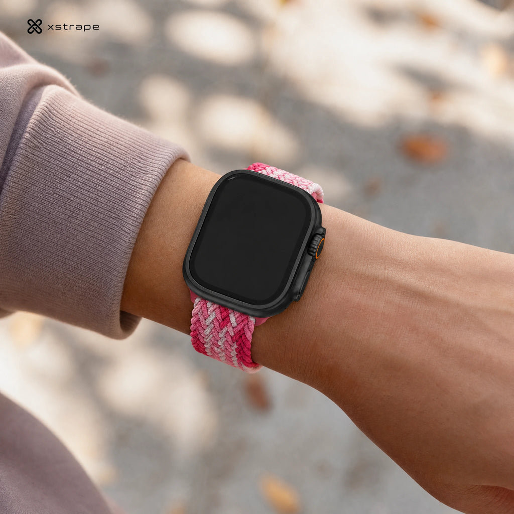 Xstrape Stylish Smartwatch with Braided Pink Band