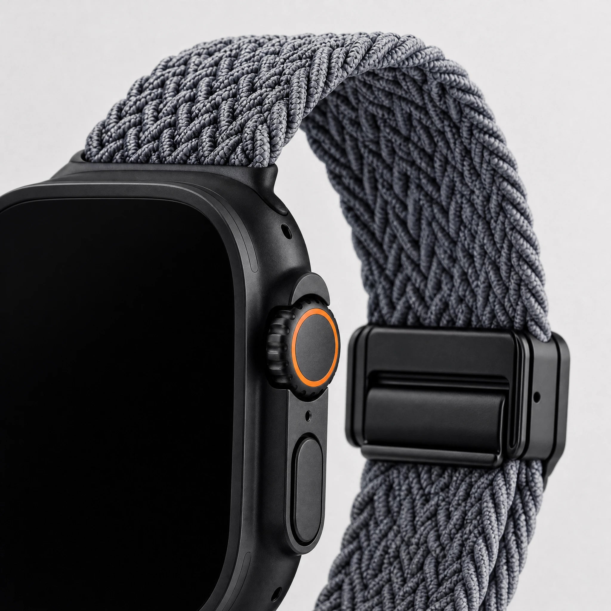 xstrape Gray Braided Loop Apple Watch Band - Stretch Nylon Strap for Apple Watch Ultra, Series 9, 8, 7, SE
