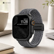 xstrape Gray Braided Loop Apple Watch Band - Stretch Nylon Strap for Apple Watch Ultra, Series 9, 8, 7, SE