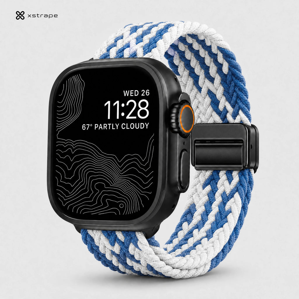 Xstrape Durable Smartwatch Band in Blue and White