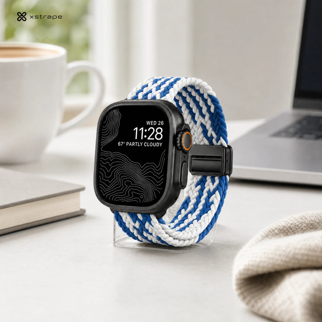 Xstrape Durable Smartwatch Band in Blue and White