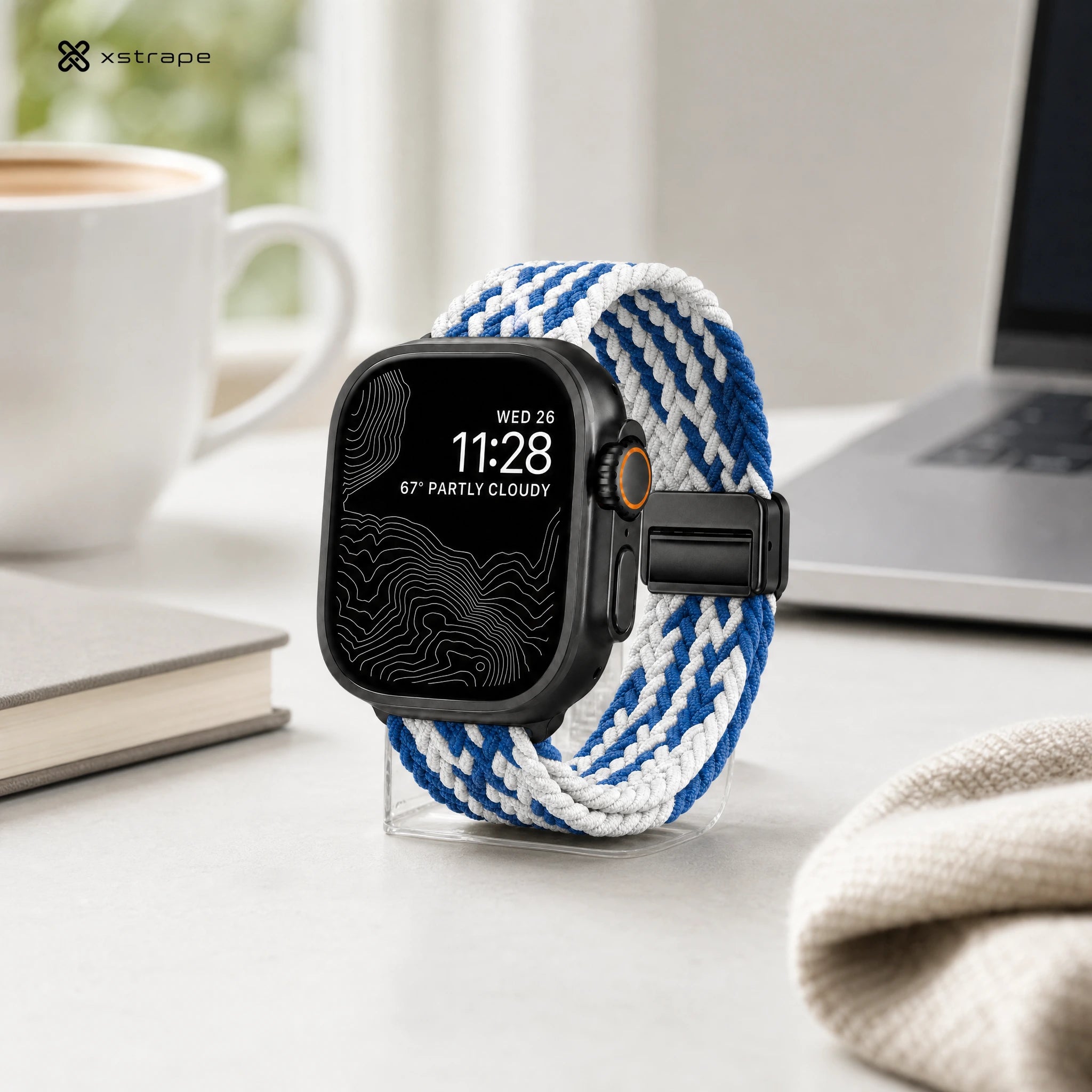 Xstrape Durable Smartwatch Band in Blue and White