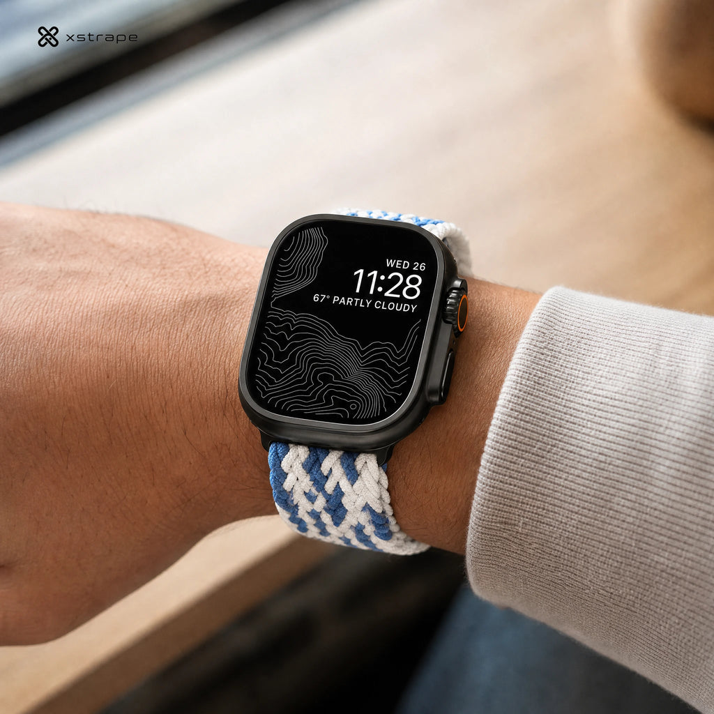 Xstrape Durable Smartwatch Band in Blue and White