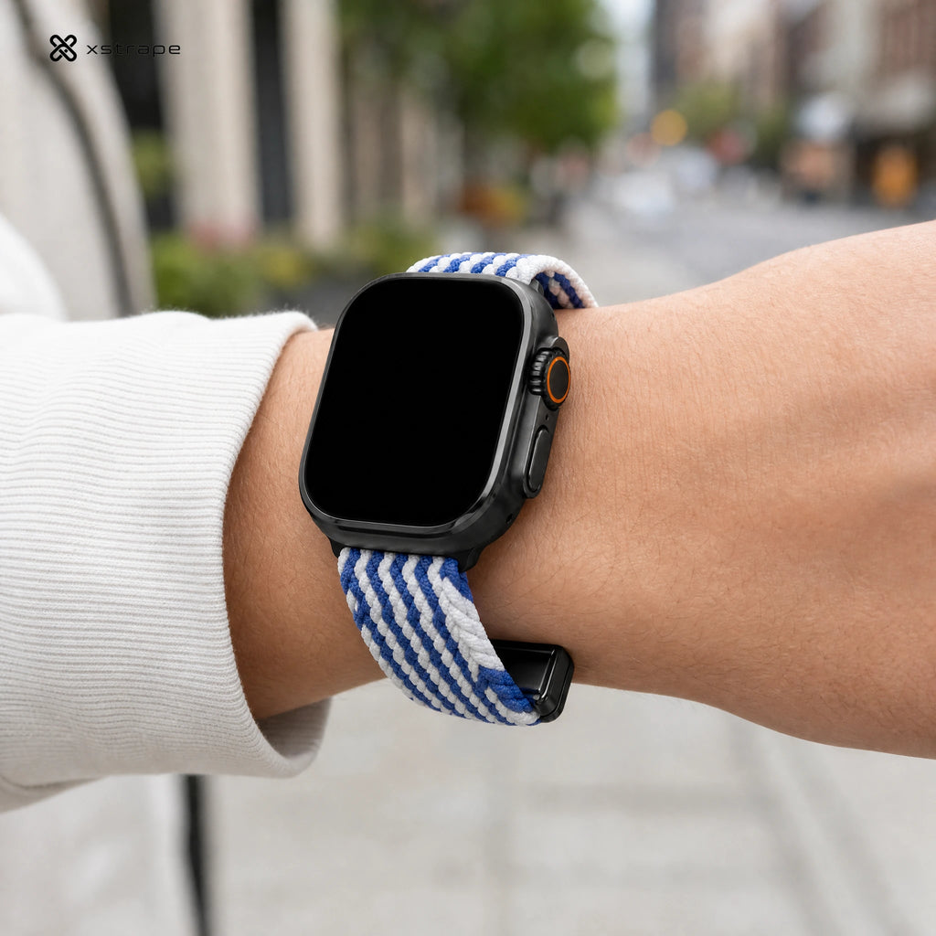 Xstrape Durable Smartwatch Band in Blue and White