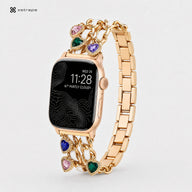 xstrape Gold Heart Charm Apple Watch Band with Crystal Accents
