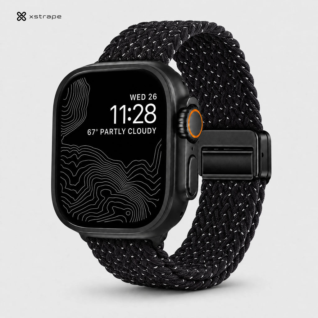 xstrape Black Reflective Braided Apple Watch Ultra Band