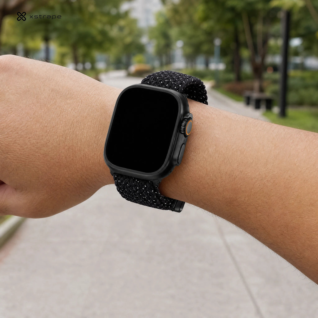 xstrape Black Reflective Braided Apple Watch Ultra Band