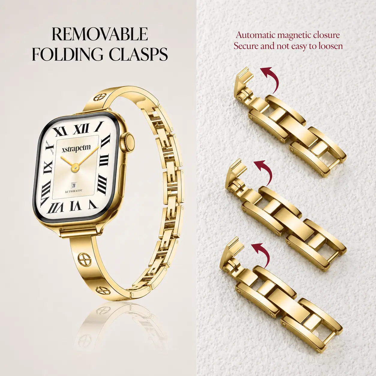 316L Stainless Steel Slim Crosslet Apple Watch Bracelet Band