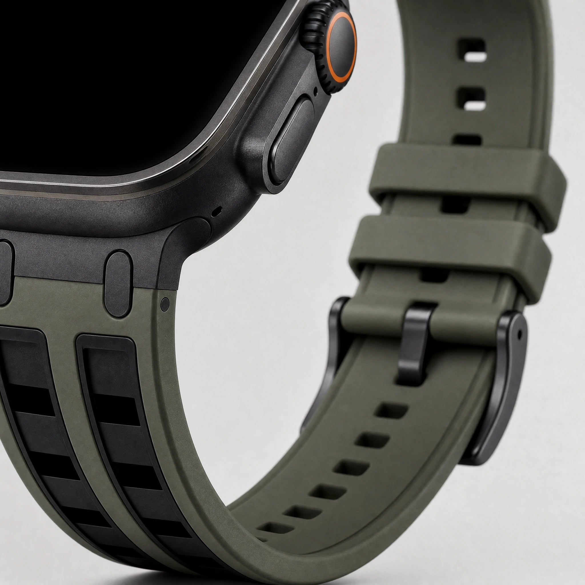 xstrape Rugged Olive Green Silicone Apple Watch Ultra Band
