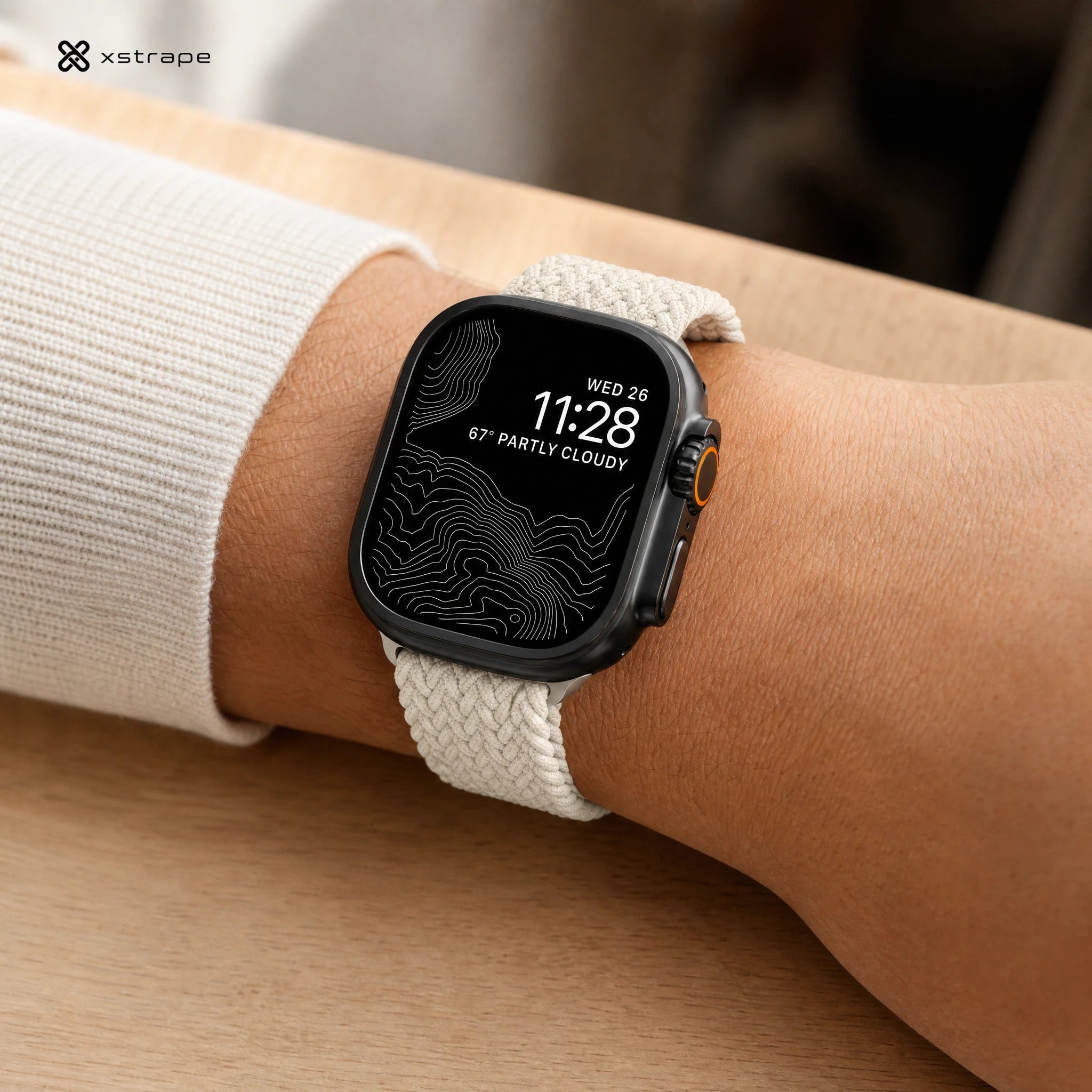 xstrape Cream Braided Apple Watch Band with Magnetic Clasp