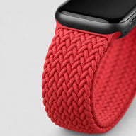 Red Braided Stretch Apple Watch Band with Adjustable Buckle