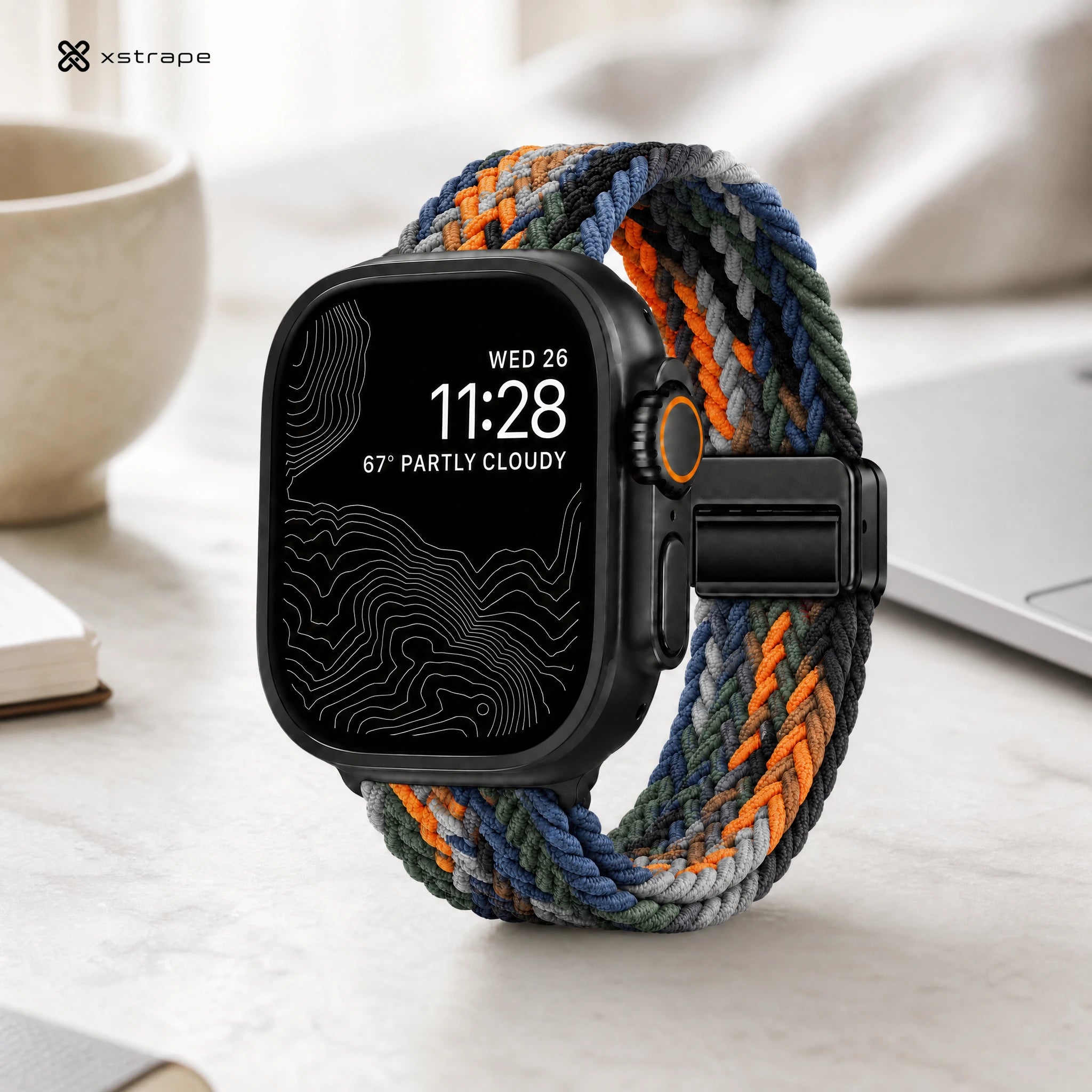 xstrape Braided Solo Loop Apple Watch Band - Stretch Nylon Sport Strap with Adjustable Buckle
