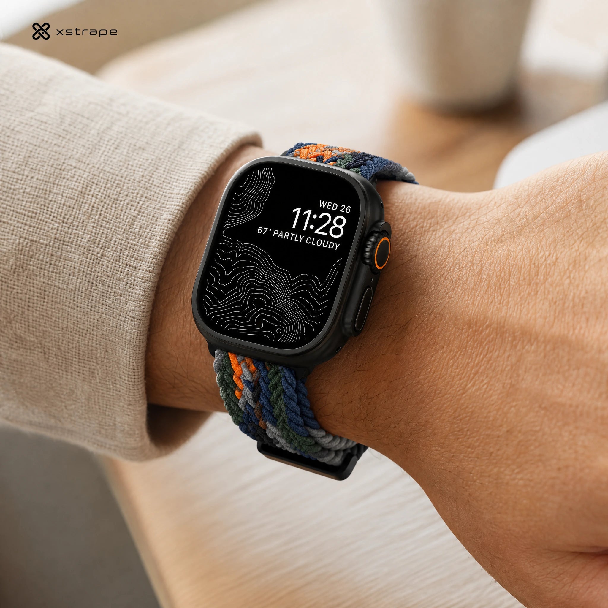 xstrape Braided Solo Loop Apple Watch Band - Stretch Nylon Sport Strap with Adjustable Buckle