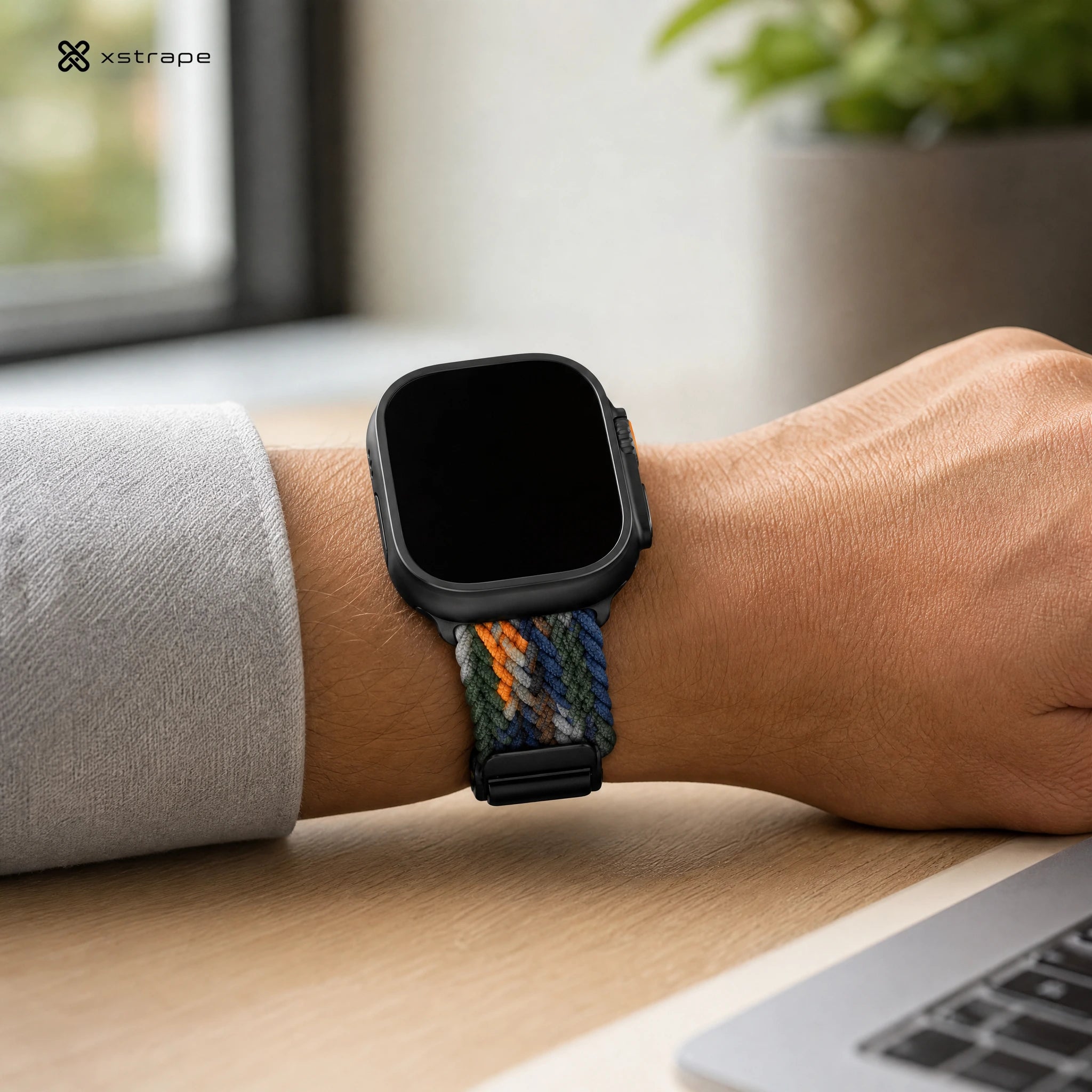 xstrape Braided Solo Loop Apple Watch Band - Stretch Nylon Sport Strap with Adjustable Buckle
