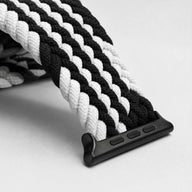 xstrape Black & White Braided Stretch Apple Watch Band