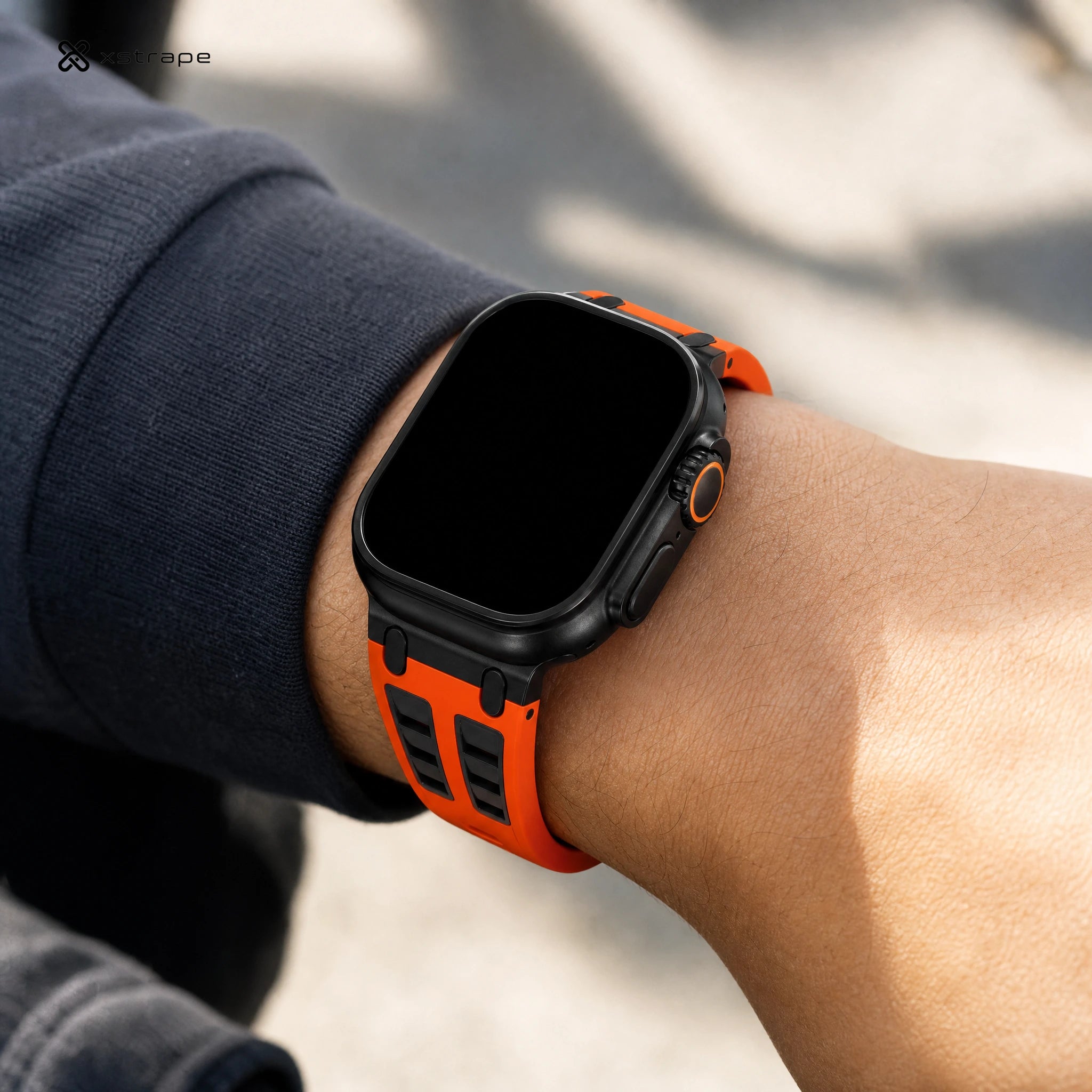 xstrape Orange Rugged Silicone Smart Watch Band with Protective Sport Design