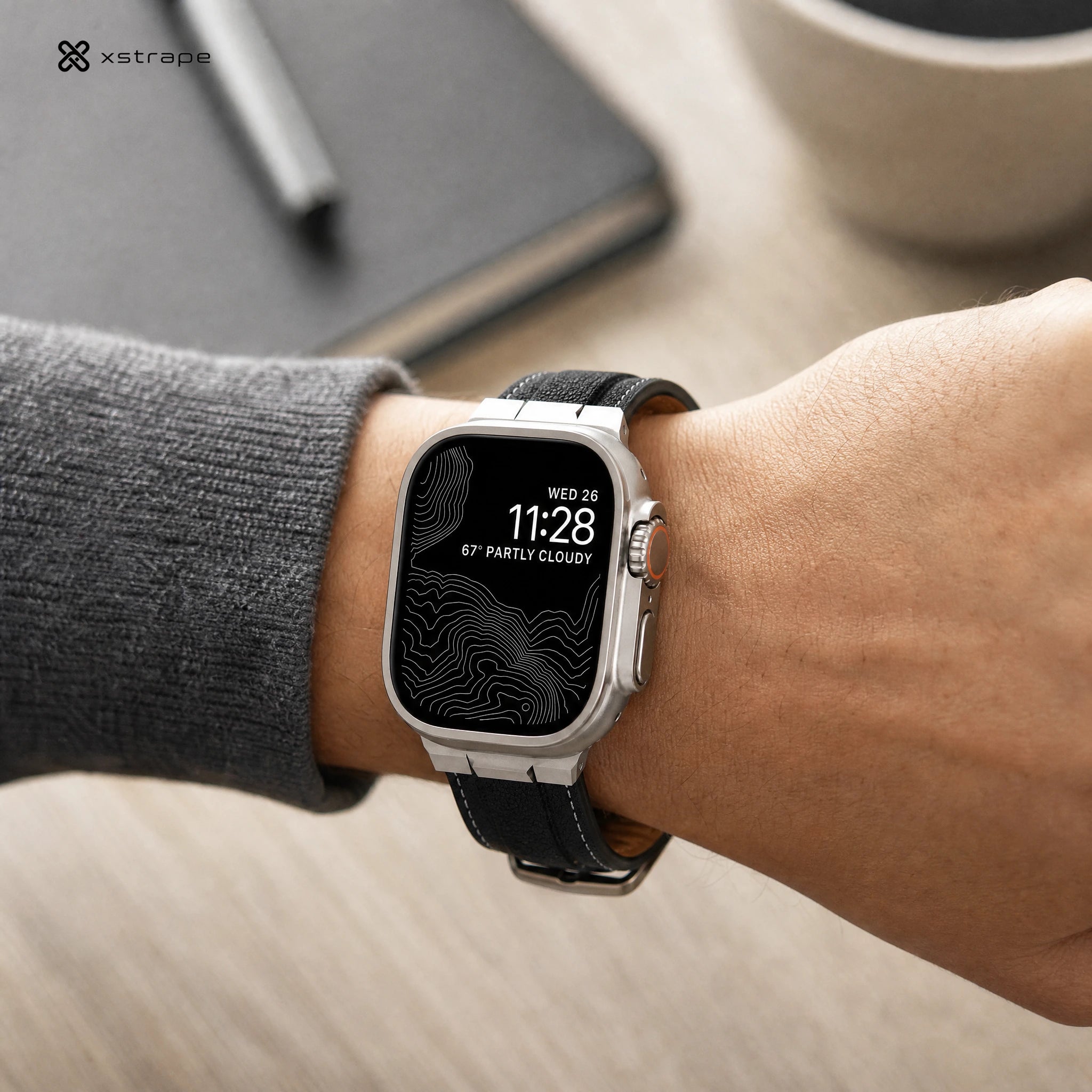 Xstrape Stylish Smart Watch with Leather Strap