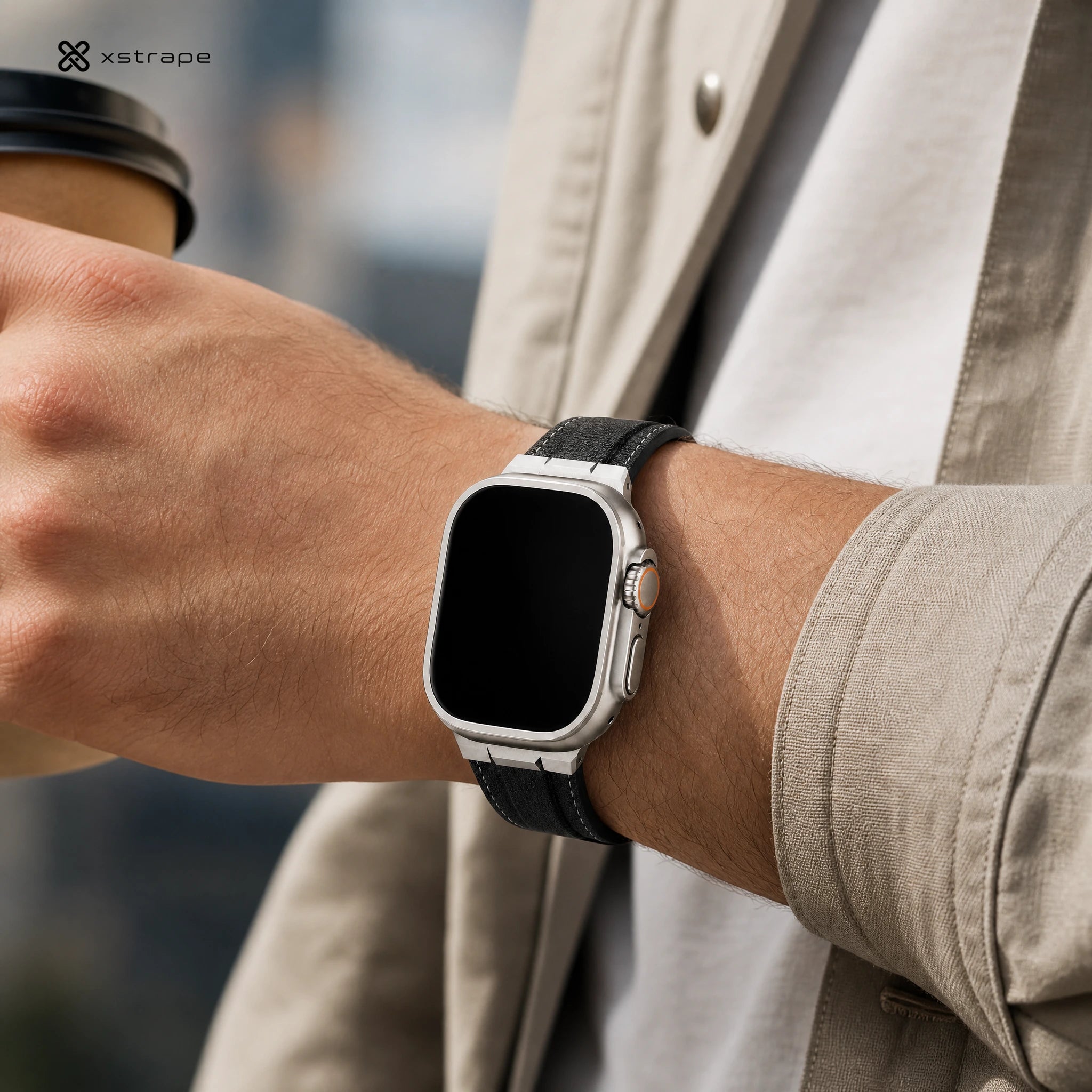 Xstrape Stylish Smart Watch with Leather Strap