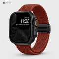 xstrape Orange Braided Stretch Apple Watch Band with Rugged Black Case