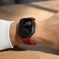 xstrape Orange Braided Stretch Apple Watch Band with Rugged Black Case