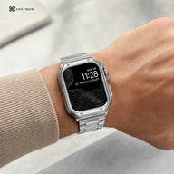 xstrape Silver Stainless Steel Apple Watch Band with Rugged Protective Case