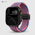 xstrape Pink Blue Braided Solo Loop Apple Watch Band - Stretch Nylon Strap for Apple Watch Ultra & Series